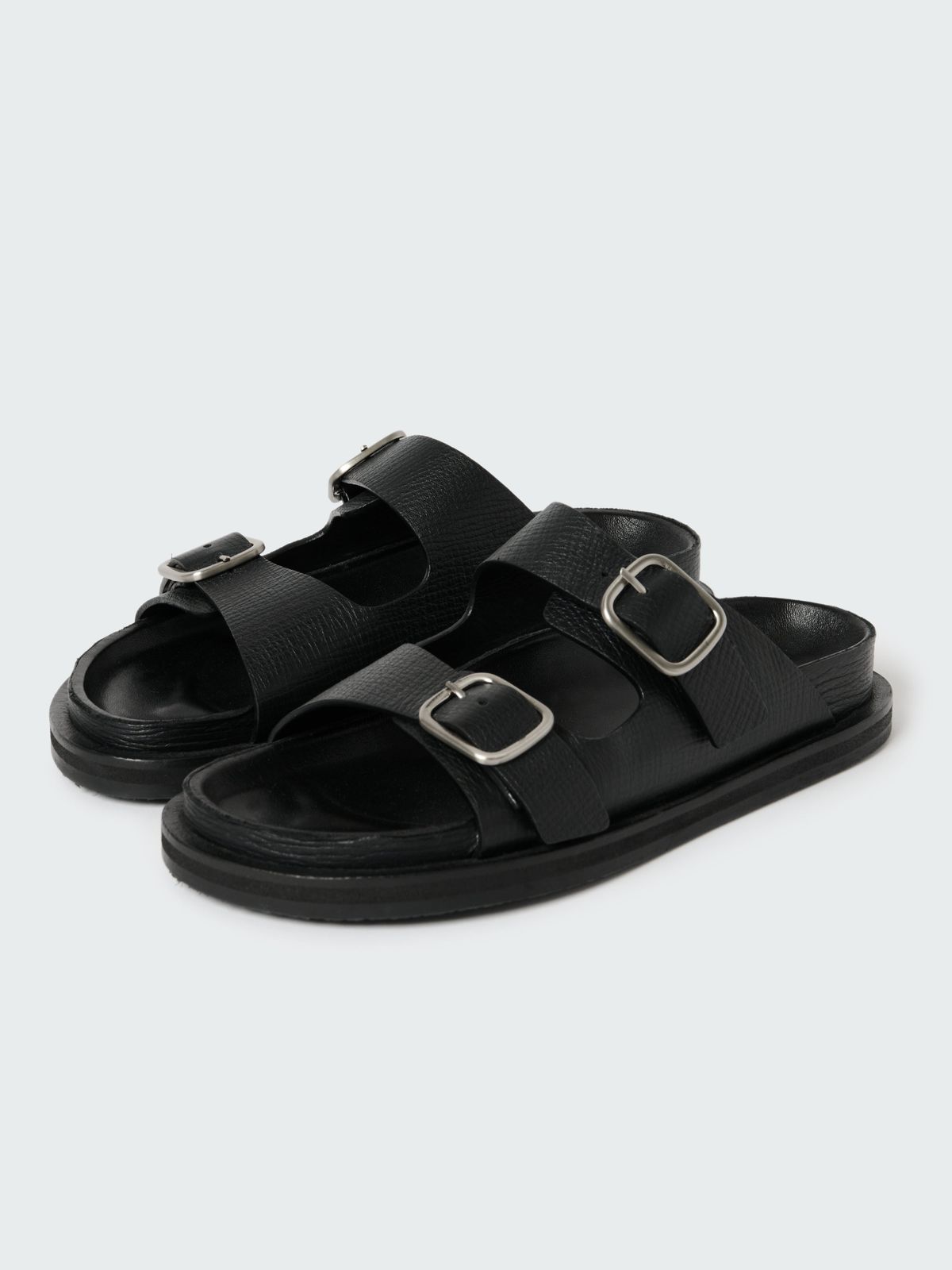 Denver Leather Sandal in Black