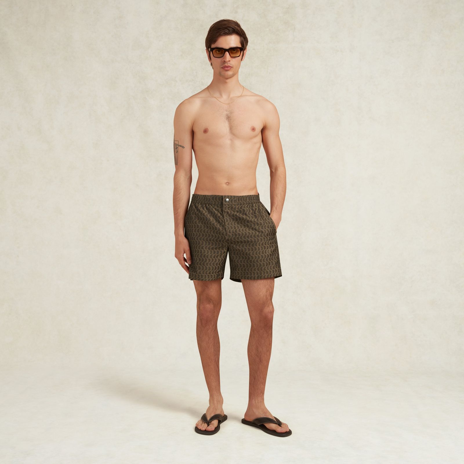 MOSAIC JACQUARD SWIMSHORT - CHOCOLATE BROWN