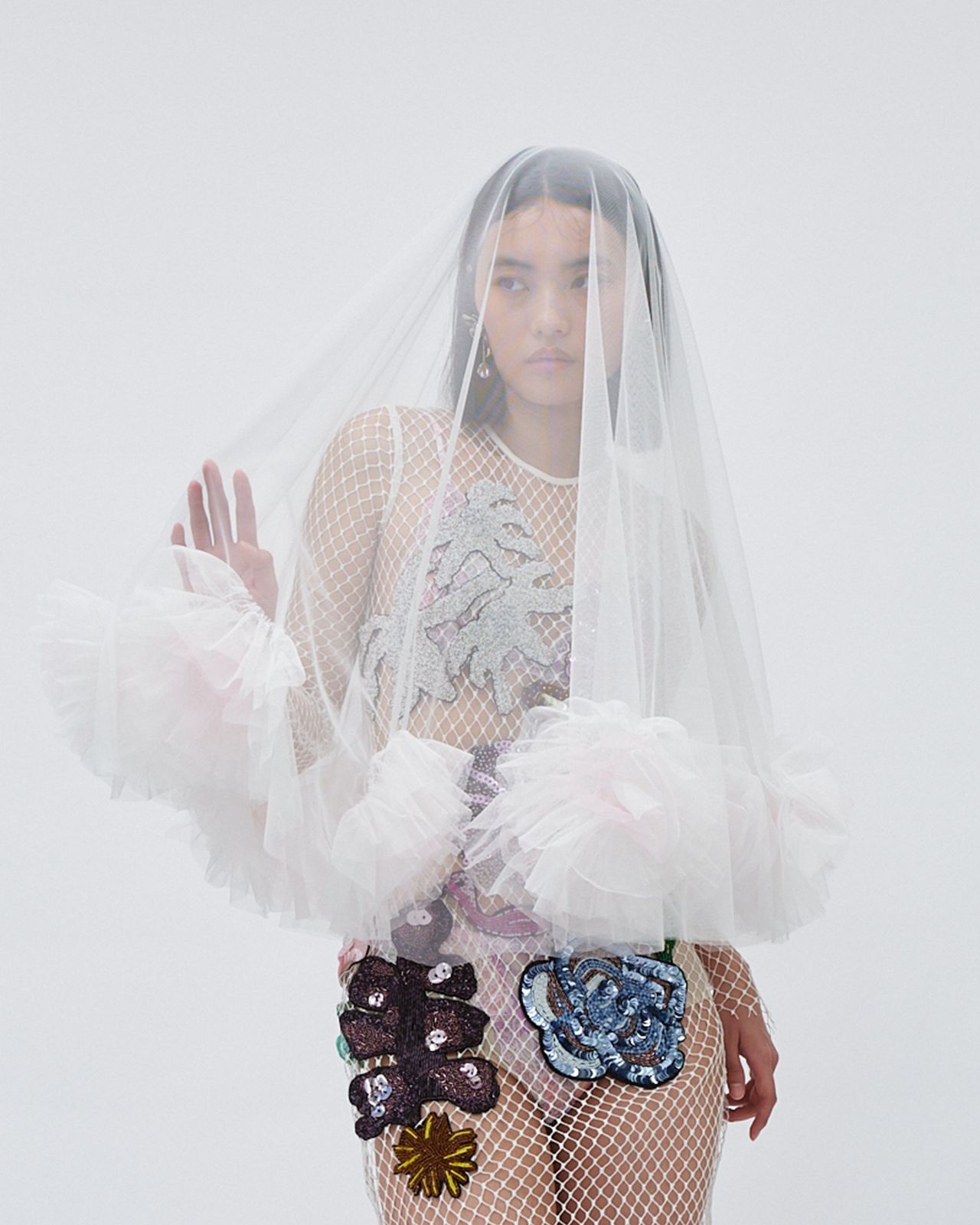 AIR-FLOWER TULLE VEIL