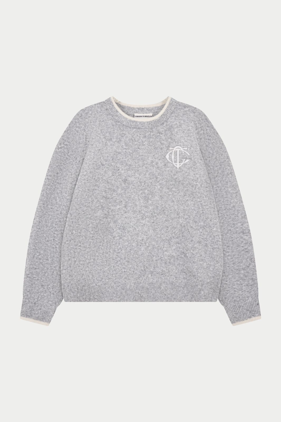 MONOGRAM KNITTED CREW - GREY