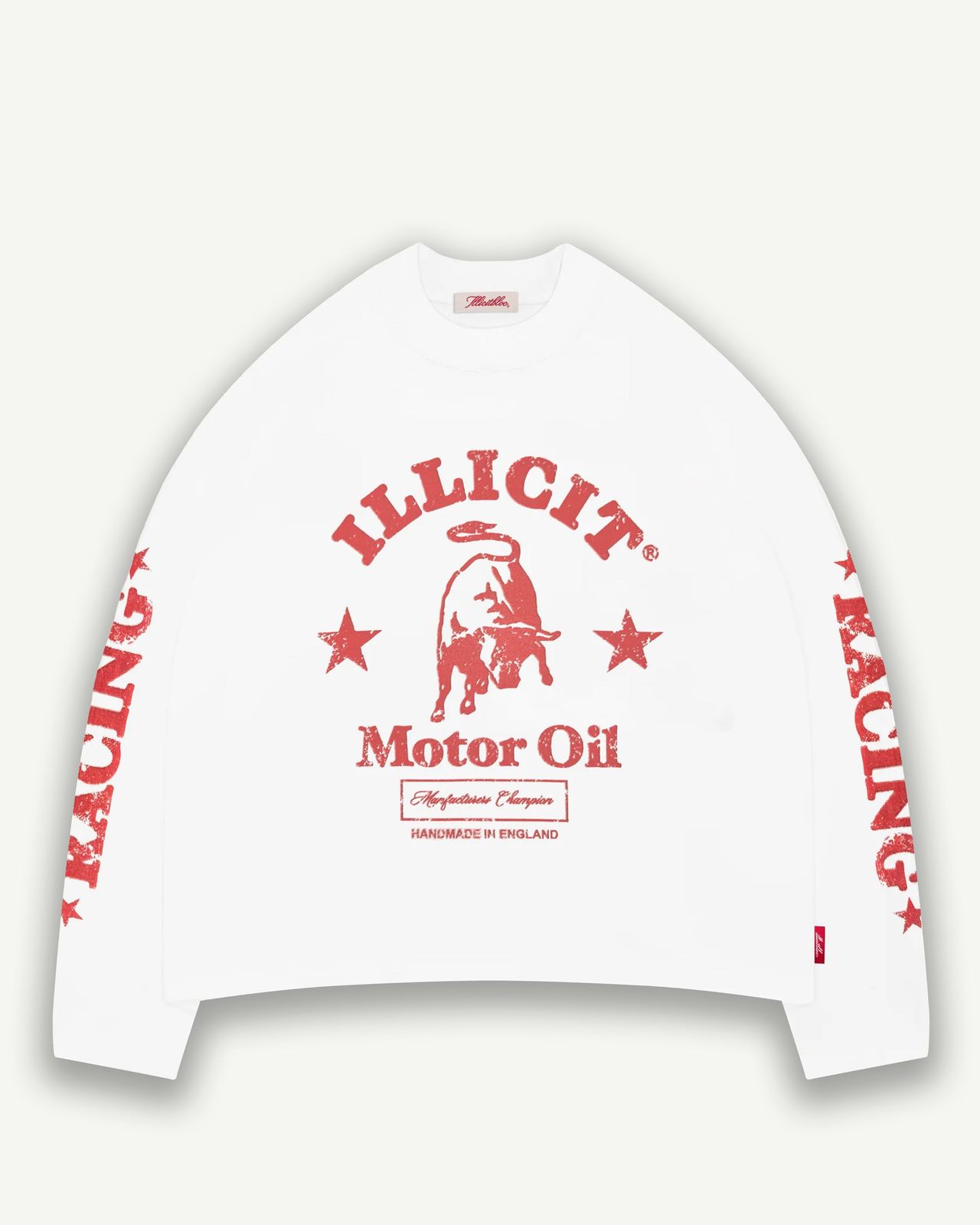 MOTOR OIL CLOUDWEAVE™ LONG SLEEVE T-SHIRT - WHITE