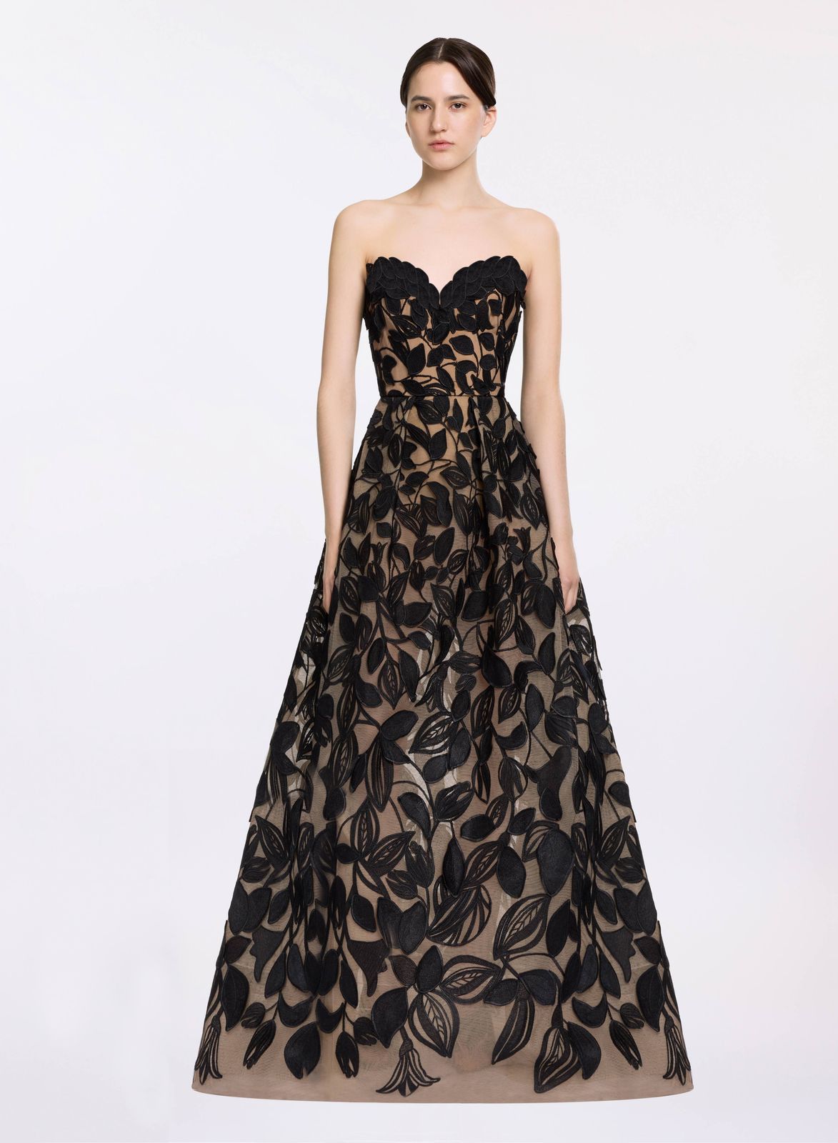 Embroidered Tulle Gown
