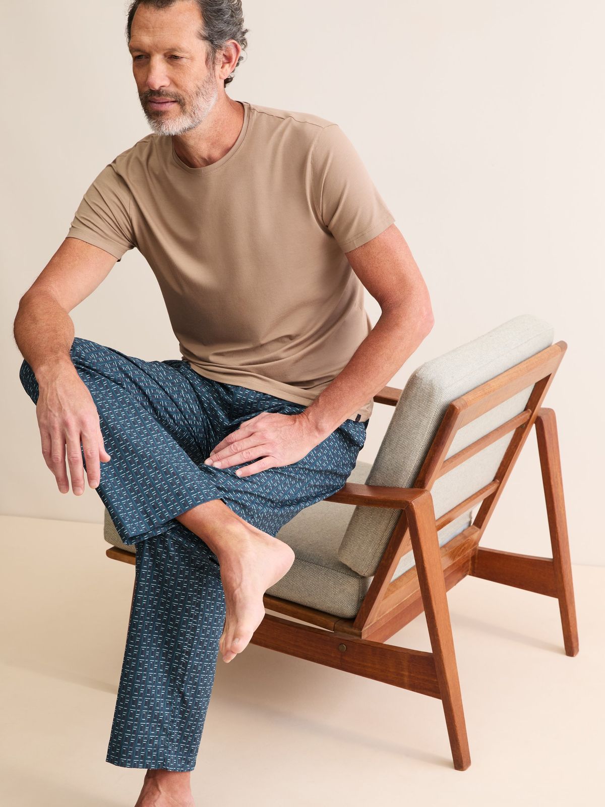 Ledbury Cotton Batiste Lounge Trousers Blue DR Monogram