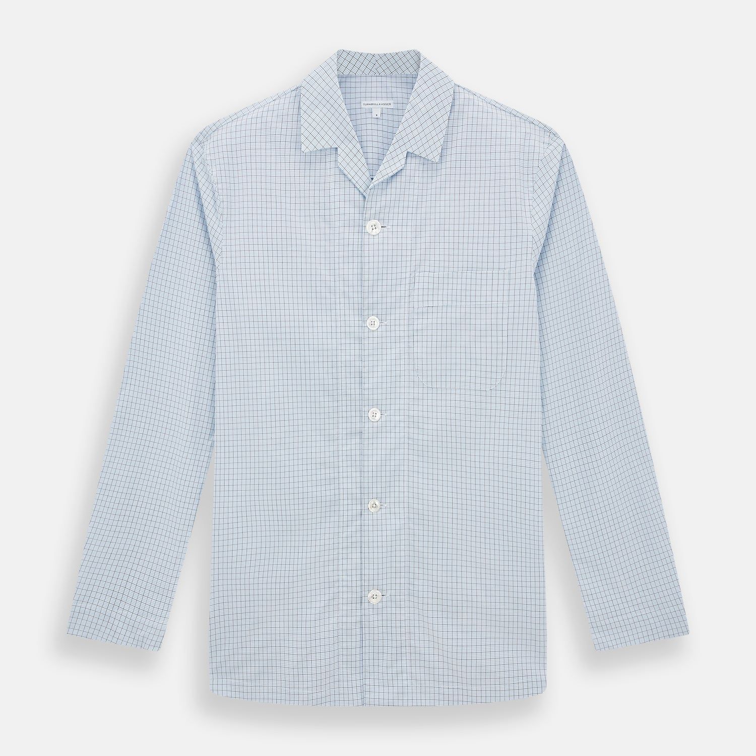 Blue Graph Check Pyjama Shirt