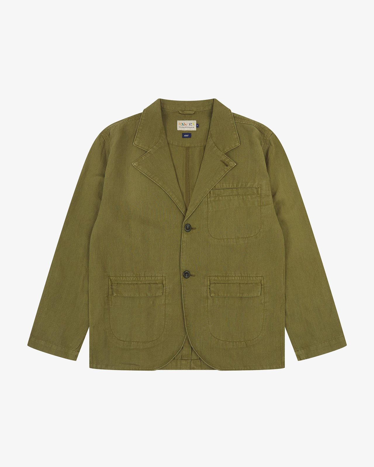 3047 Linen blend Docklands blazer - woodland green