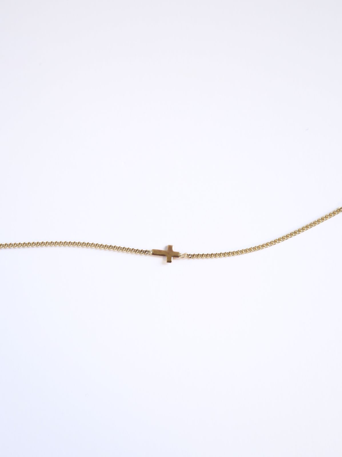 Cross Pendant Curb Chain Bracelet
