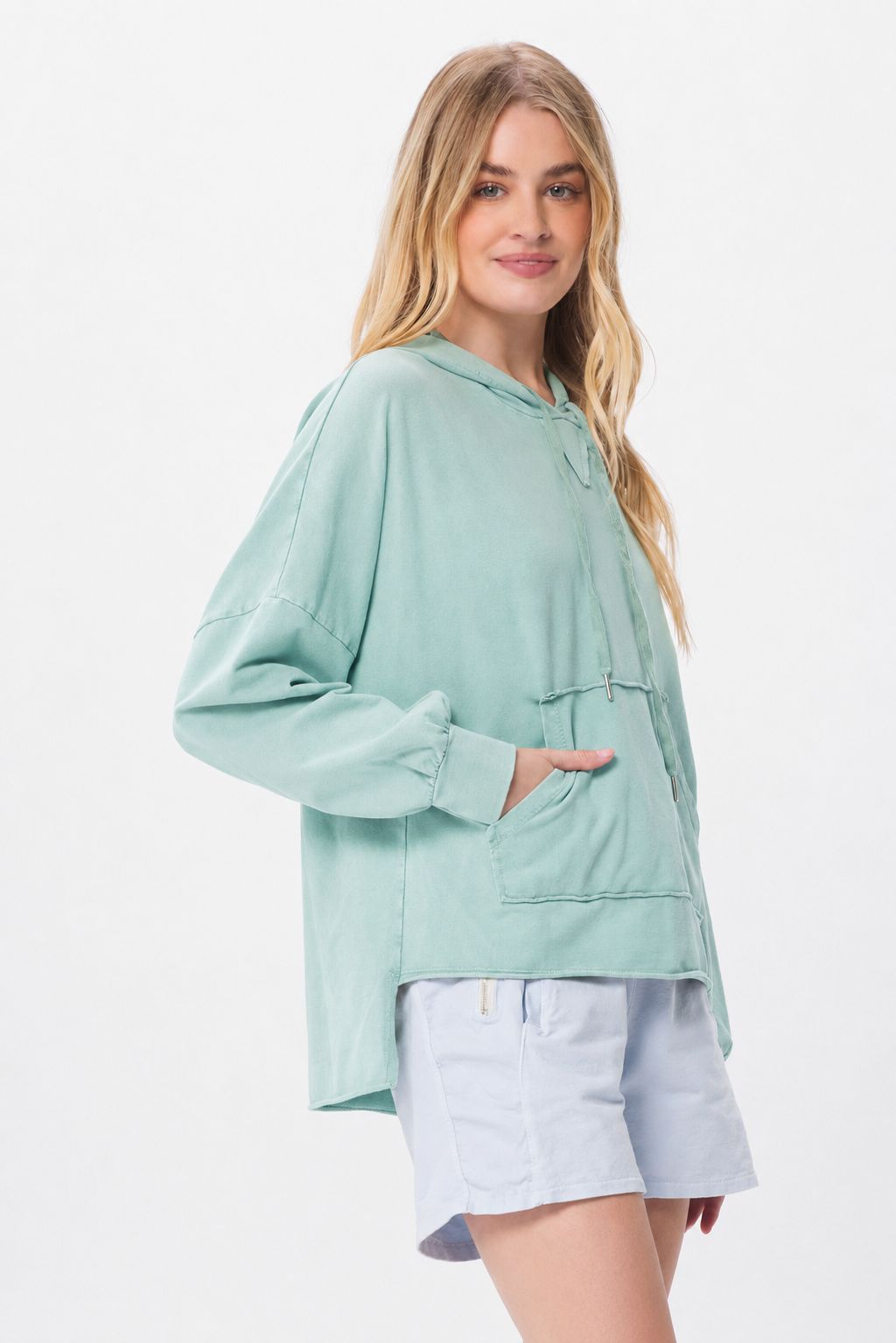 Pasha Vintage Wash Hoodie With Kangaroo Pocket