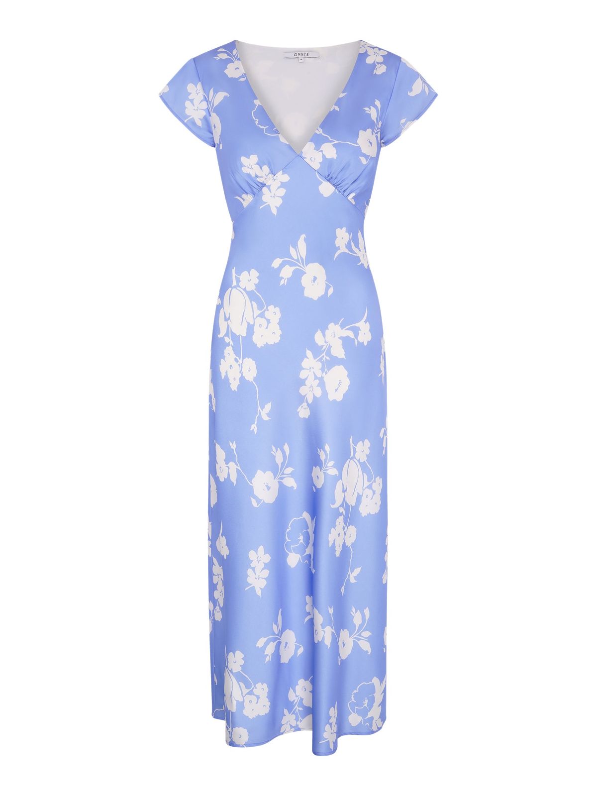 Woolf Short Sleeve Floral Slip Dress In Blue
