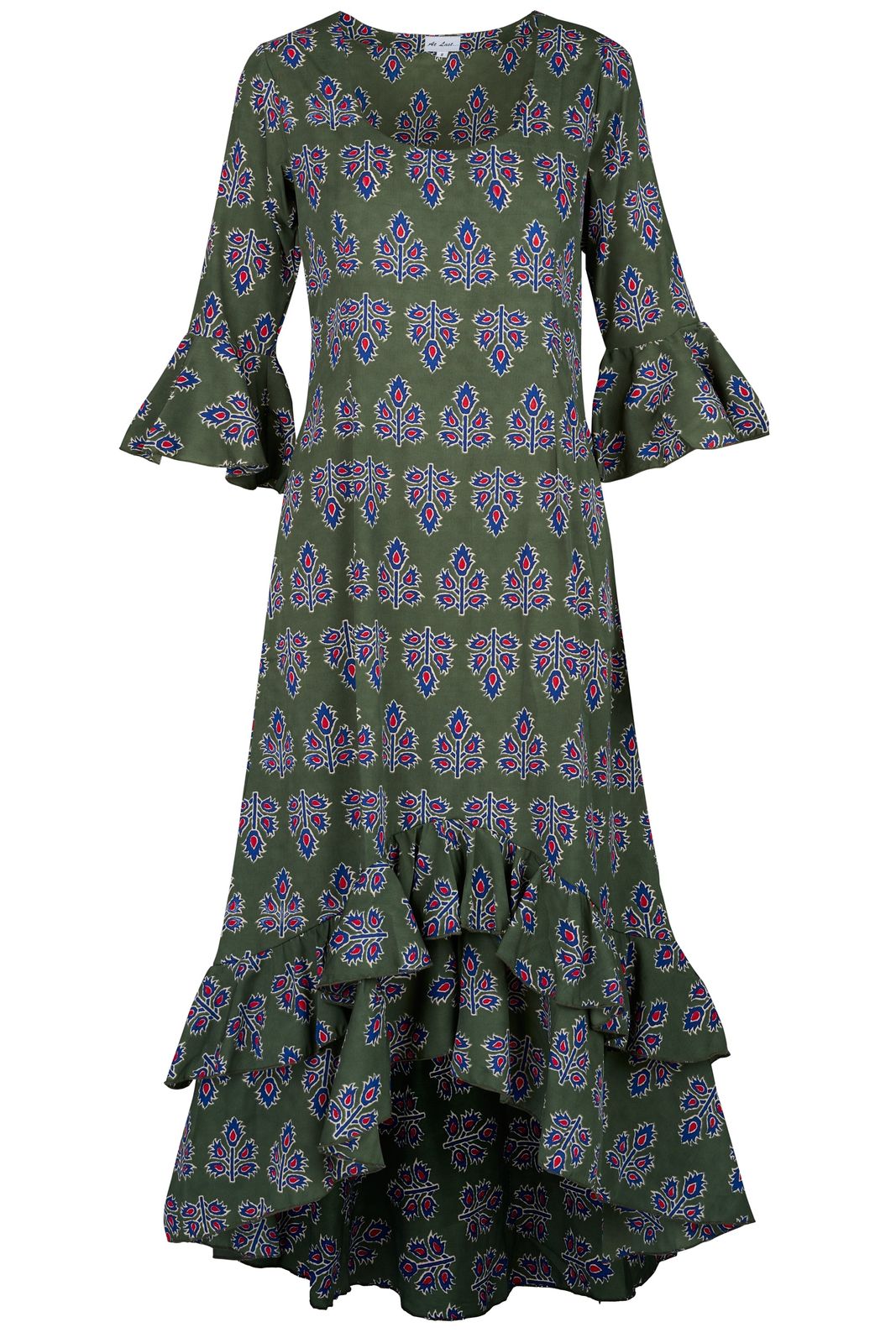Victoria Midi Dress In Moss