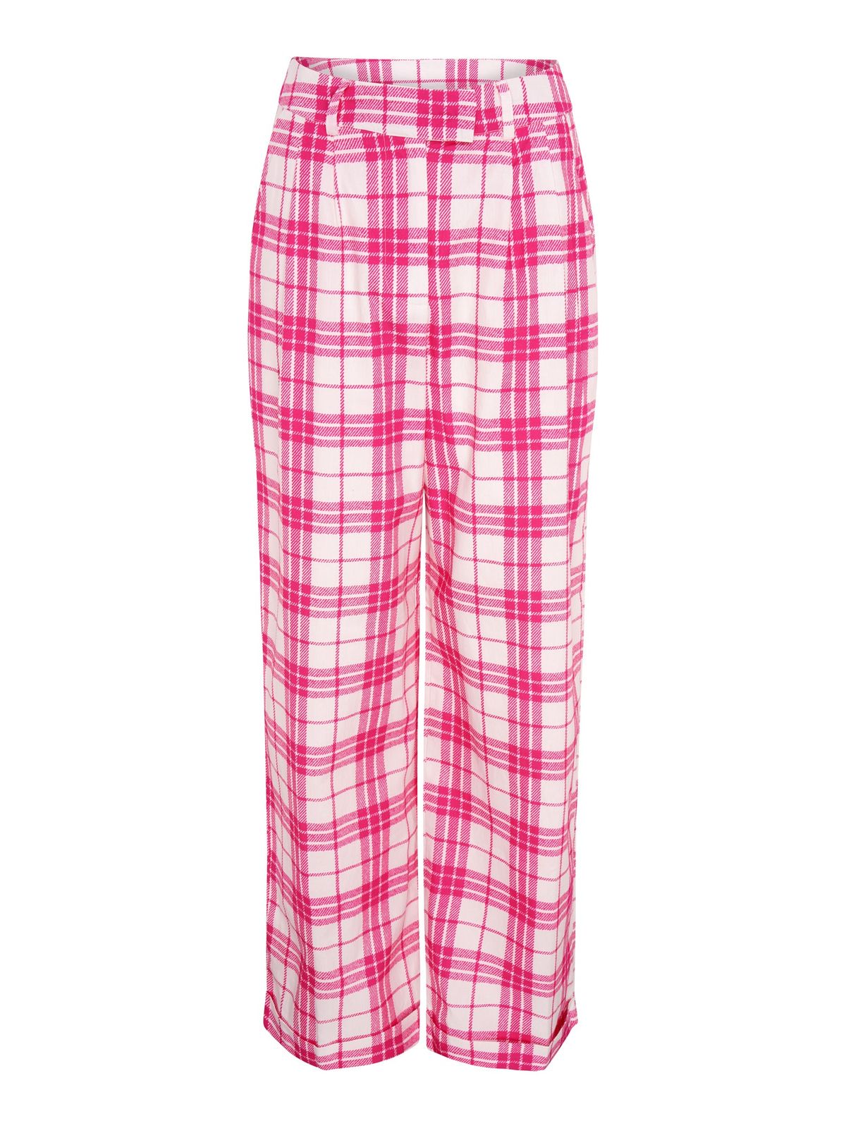 Candy Straight Leg Trouser In Pink Check