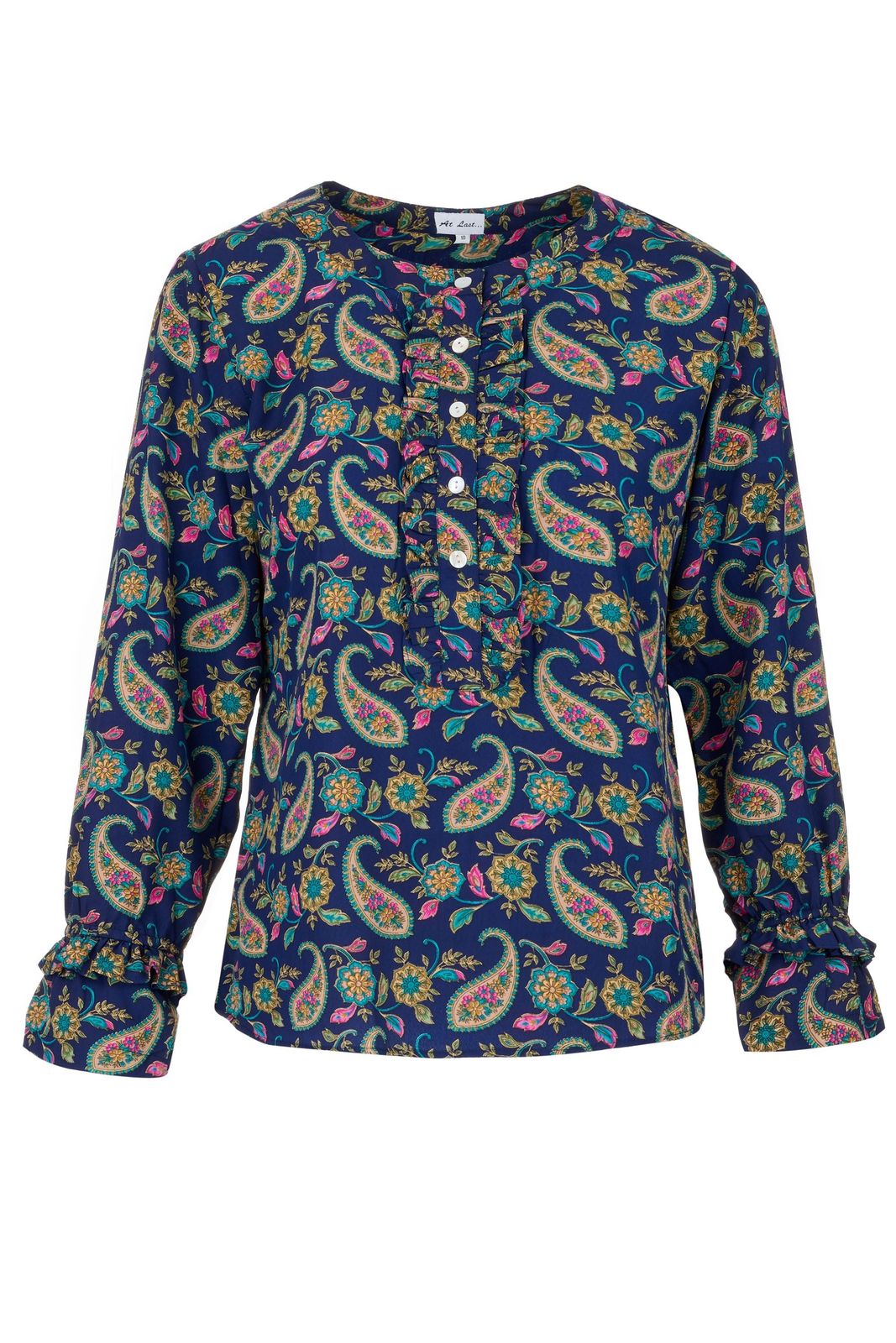 Meg Shirt In Navy Paisley