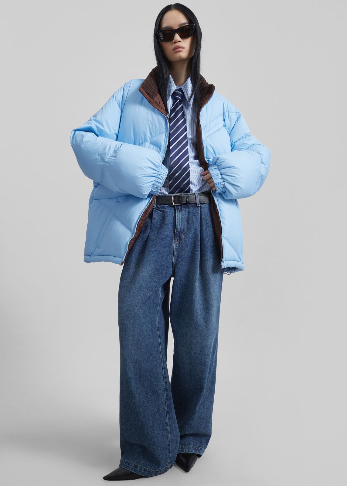 Orino Oversized Puffer Jacket - Blue