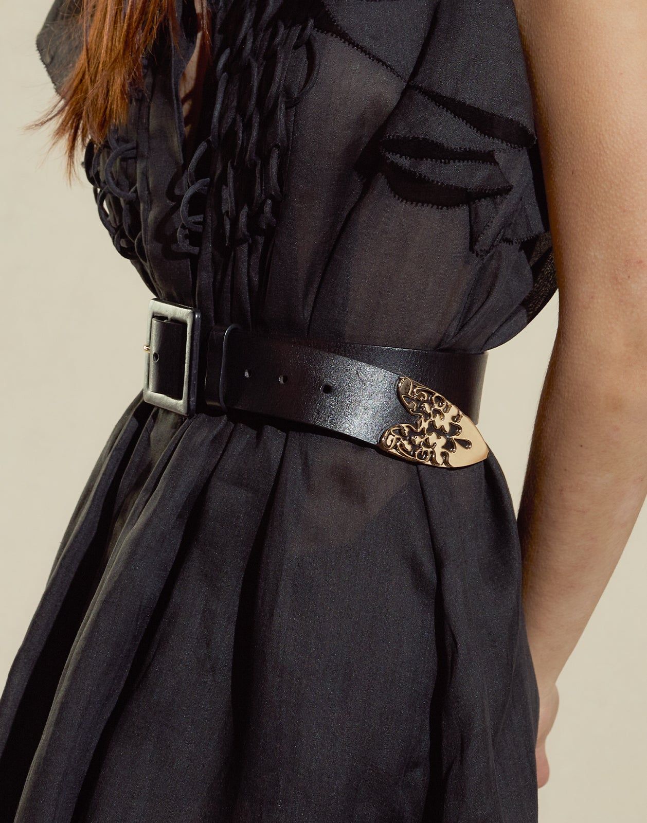 Gold End Leather Belt