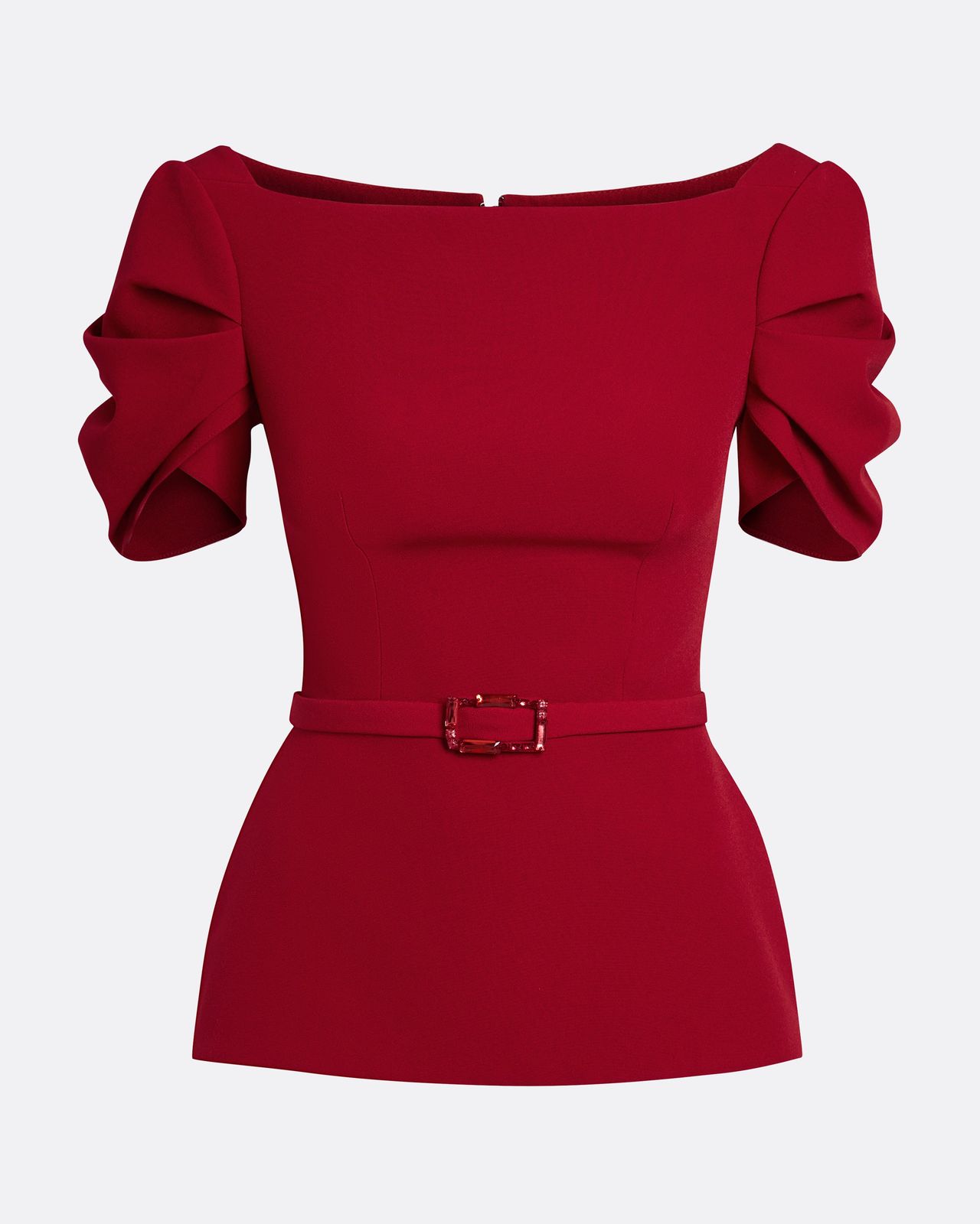 Ivana Top & Bertha Belt In Azalea Red With Multi-reds