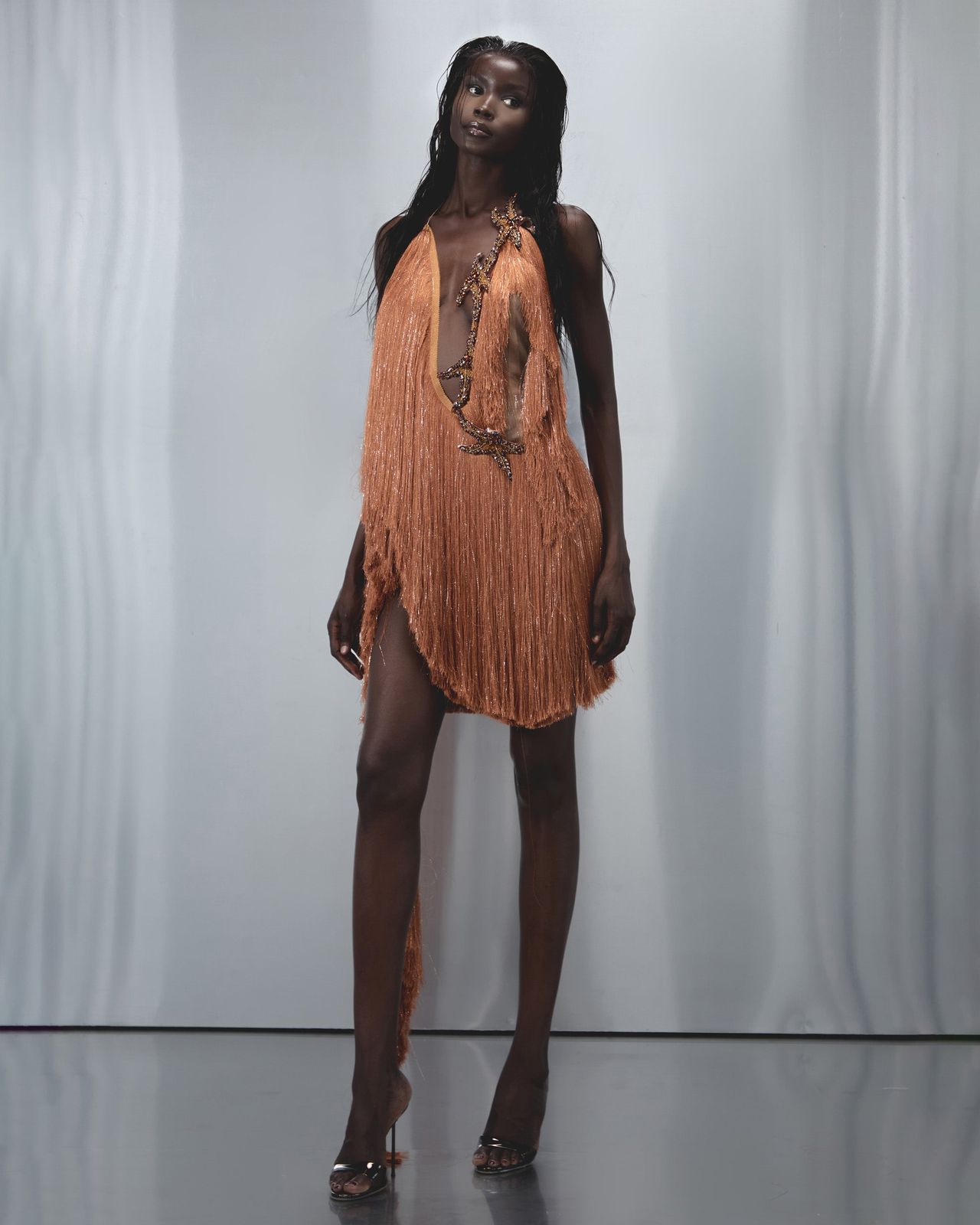 Stella Drape Dress in Coral Reef