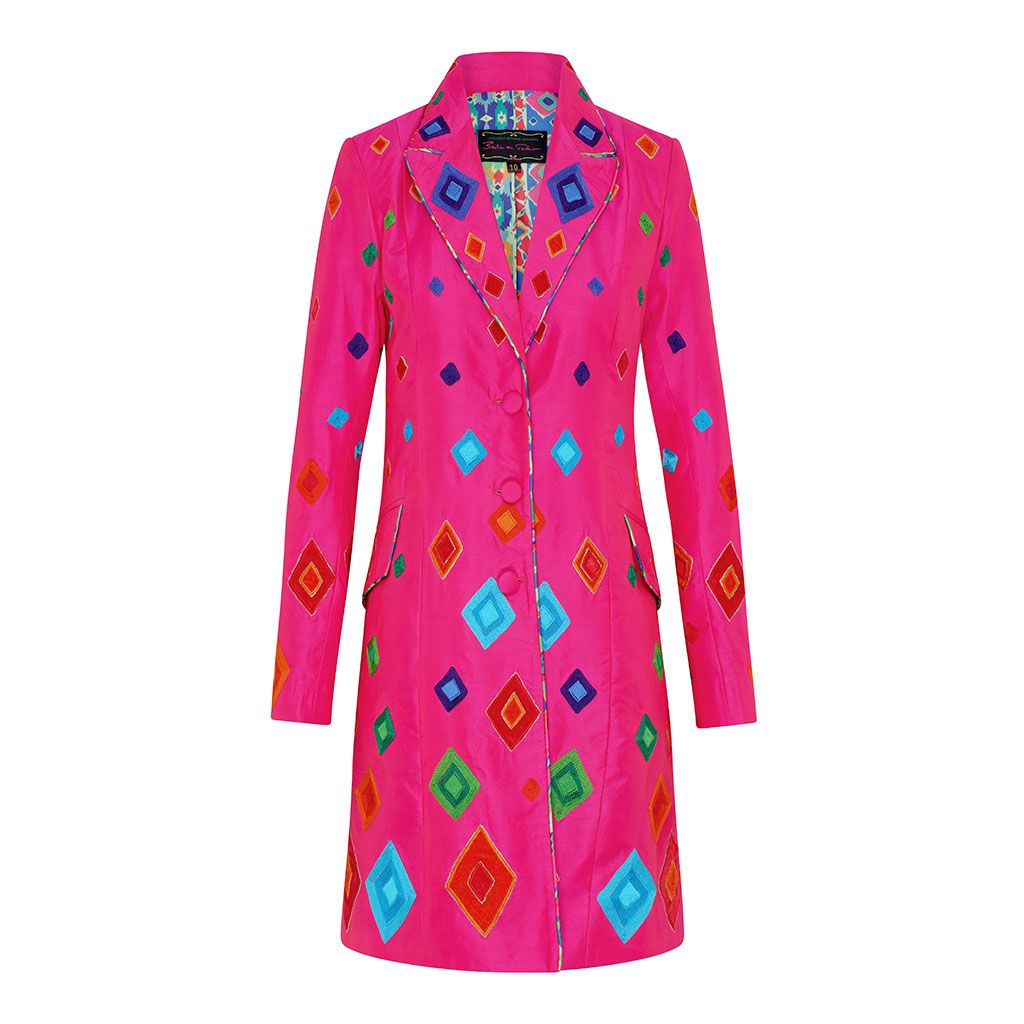 Pink Diamonds Peking Lapel Coat