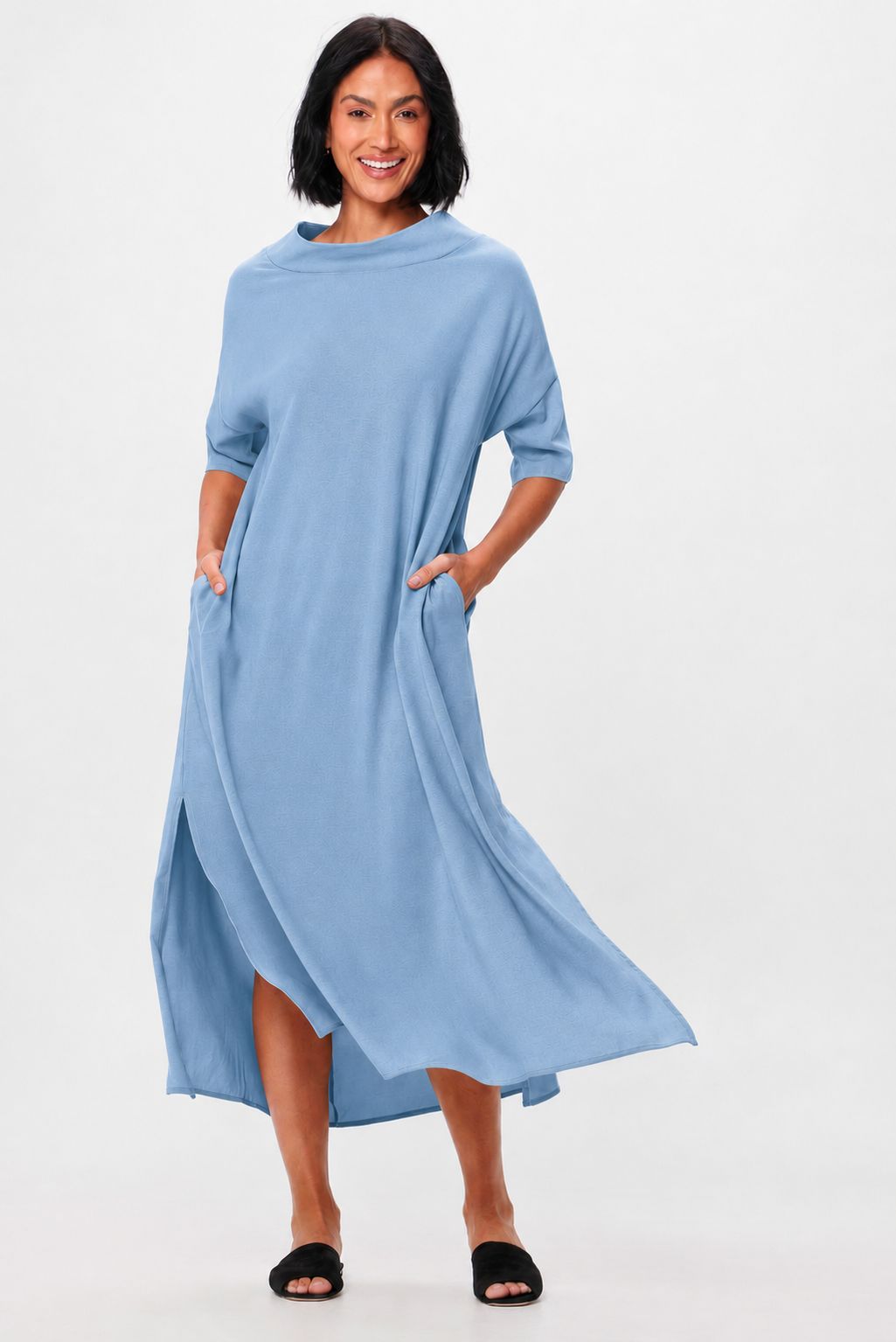Audrey Cowl Neck Maxi Dress
