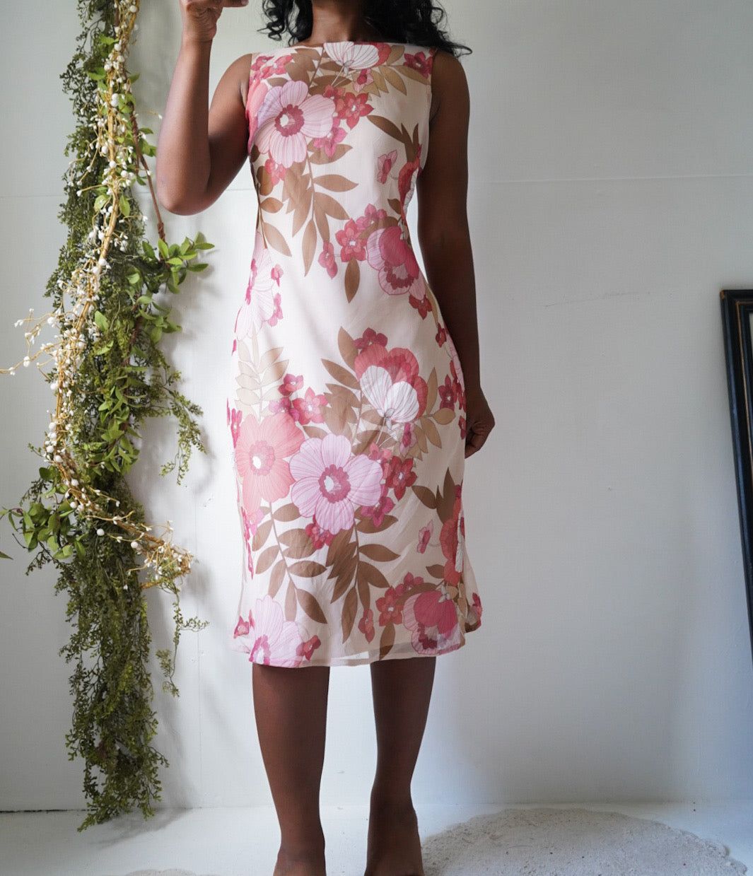 Vintage Y2K Boatneck Floral Sundress