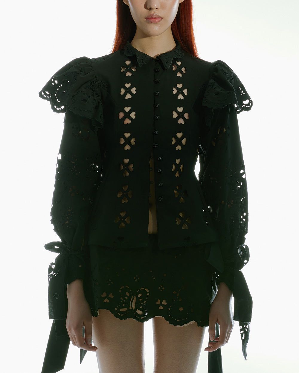 POPLIN BRODERIE-ANGLAISE BLOUSE