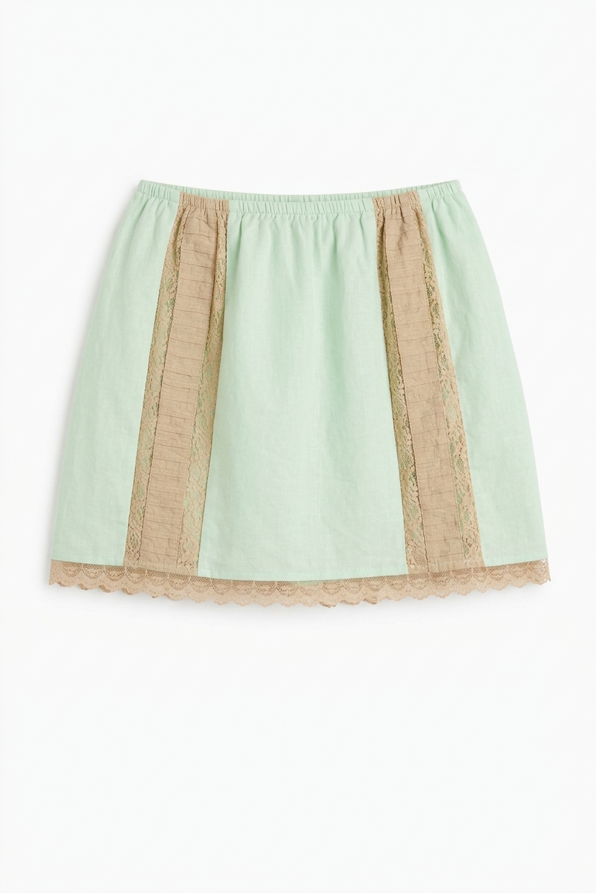 Addie Lace Mini Skirt - Mint