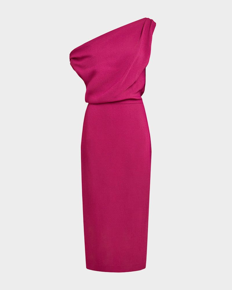 Kira Midi Dress in Crepe