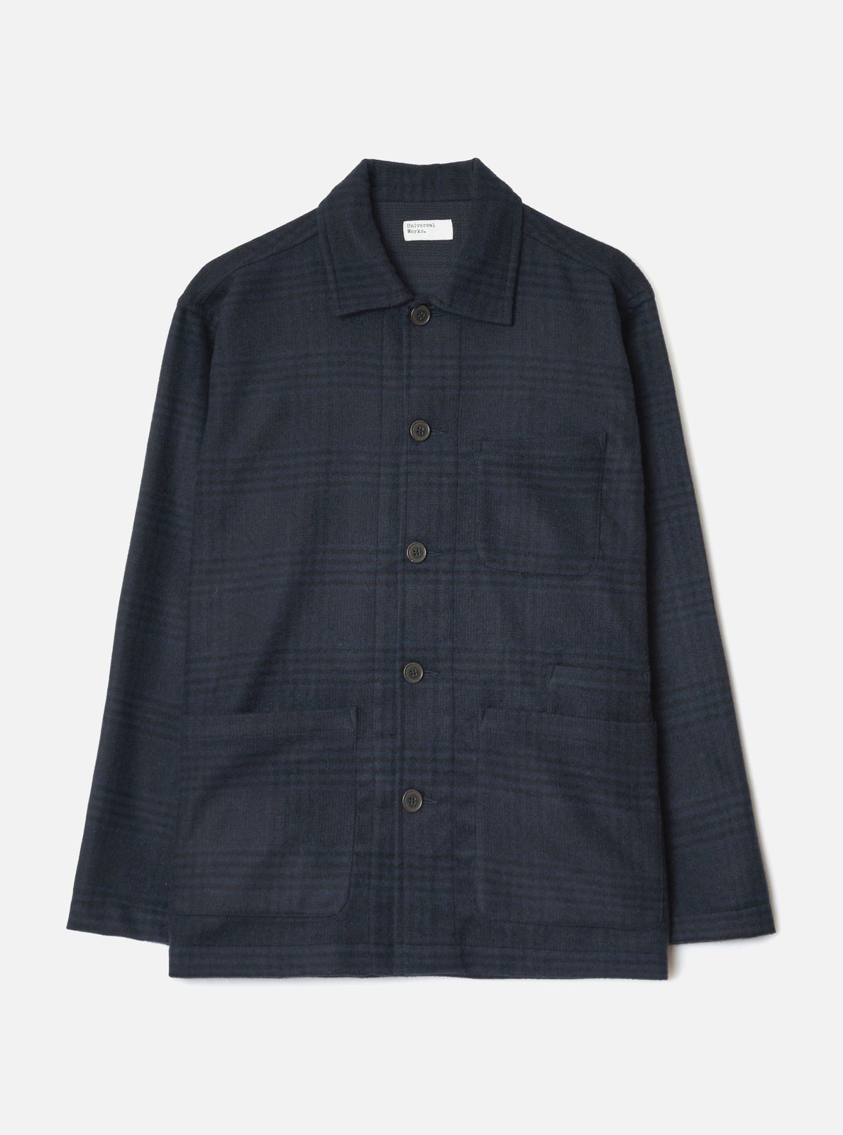 Navy Bob Wool Mix Bakers Overshirt