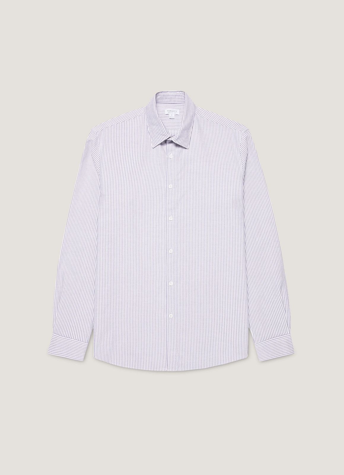Men's Oxford Shirt in White/Navy