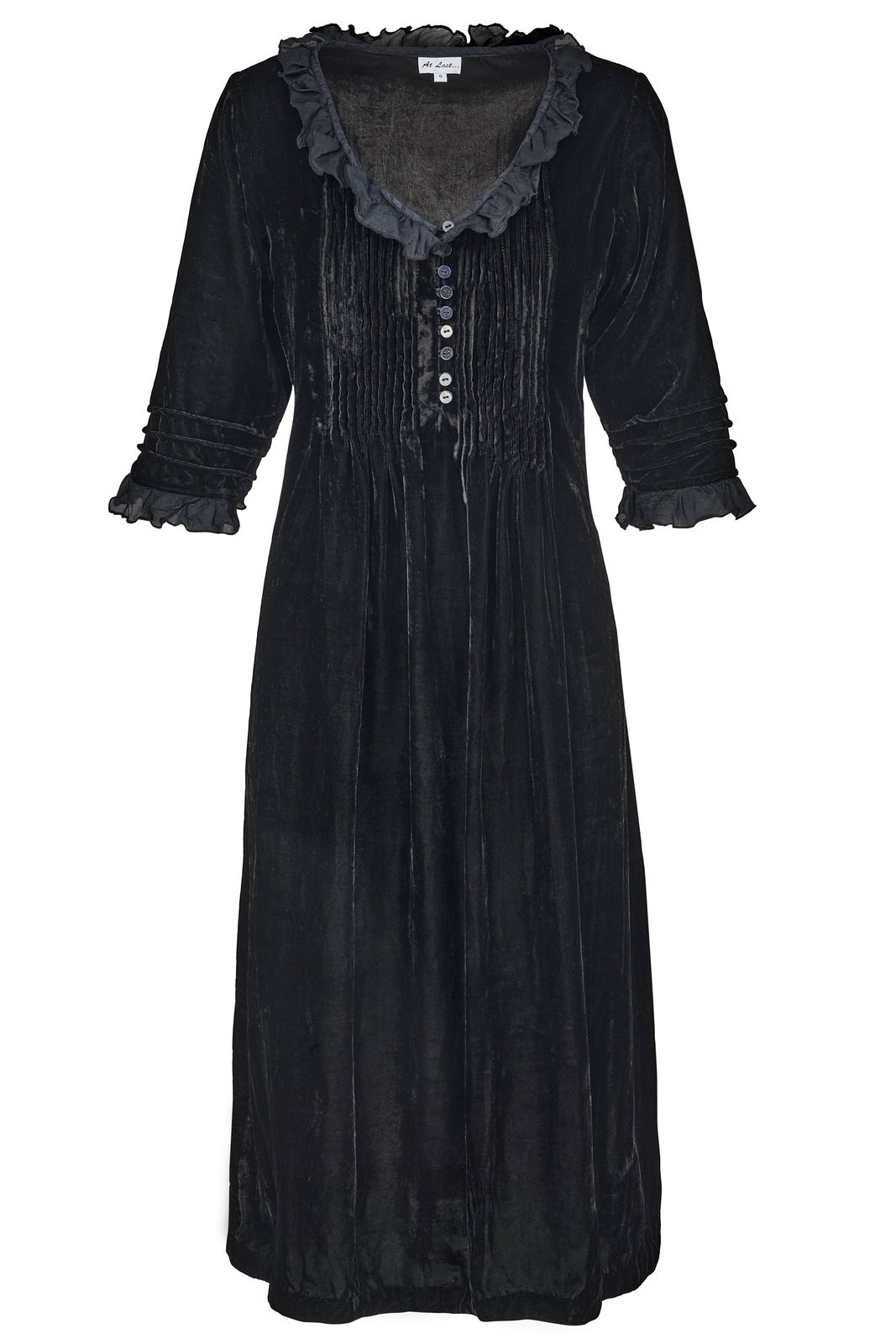 Silk Velvet Karen Dress In Black