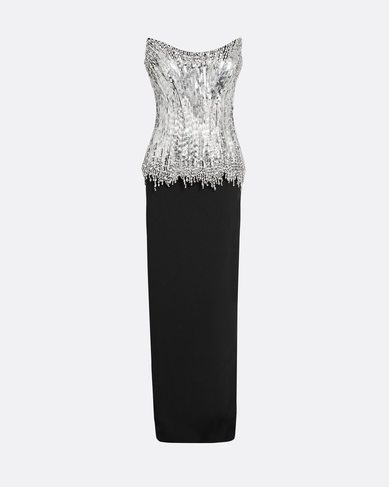 Regan Long Dress In Black With Crystal