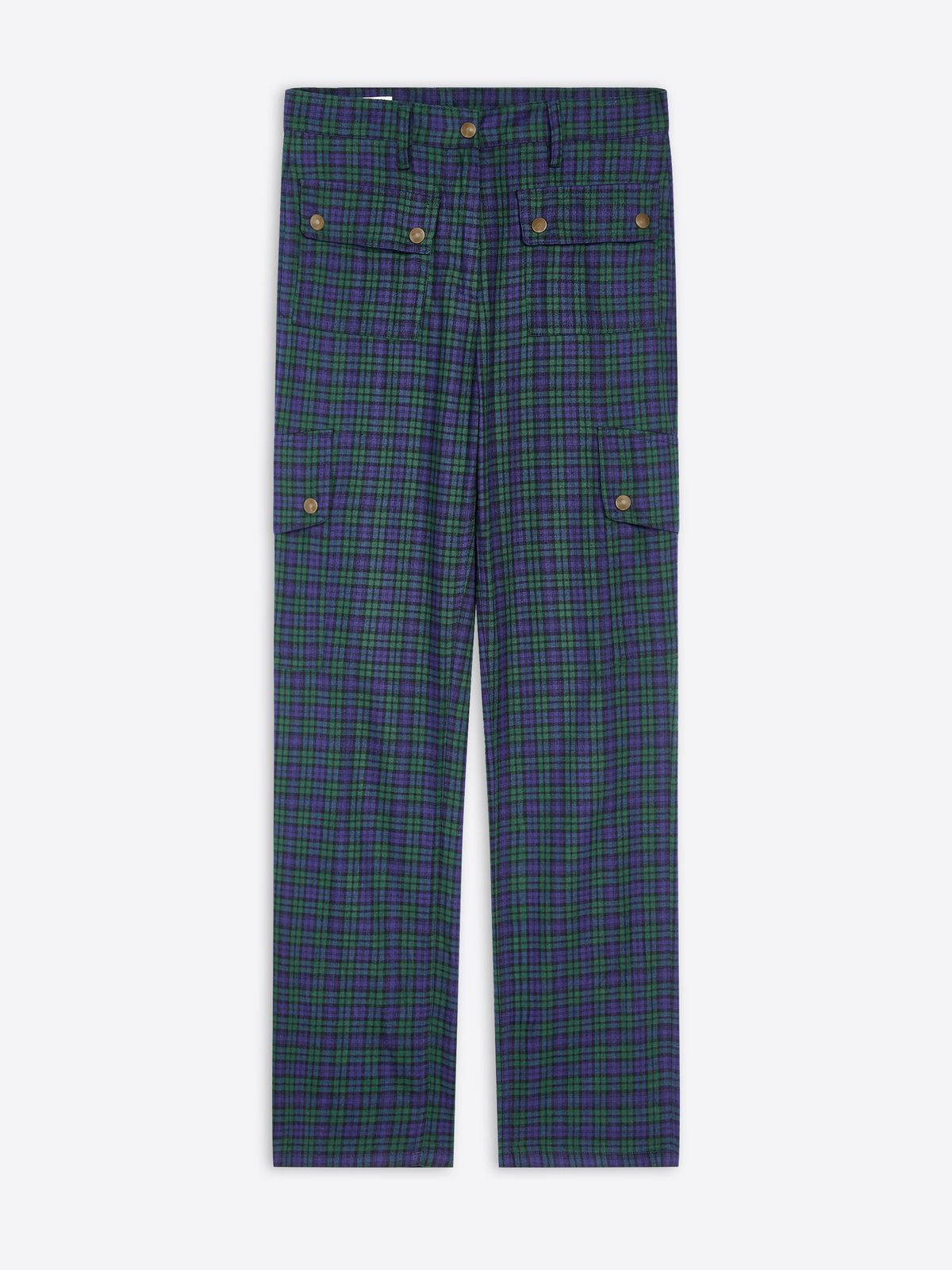 Slim leg cotton flannel pants