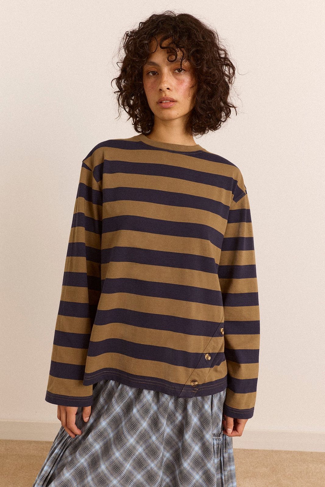 Scottie Long Sleeve Tee - Olive Stripe