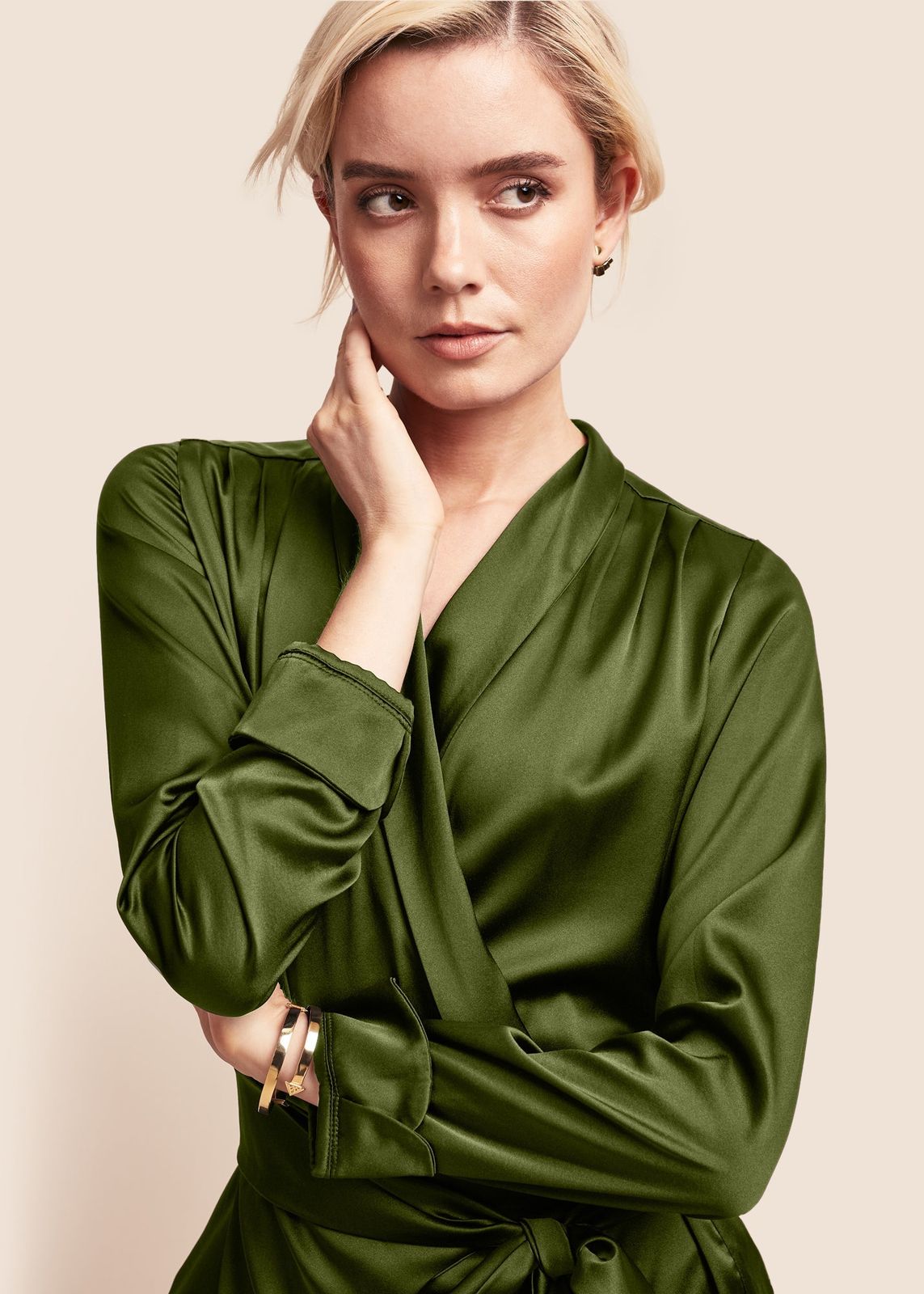 Roxy Matcha Silk Wrap Jacket