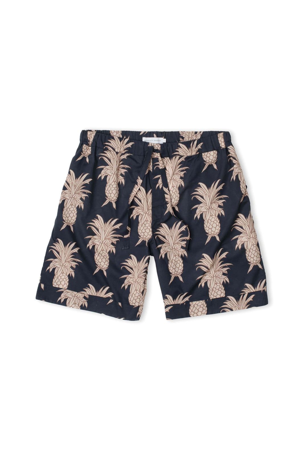 Men’s Pyjama Shorts Howie Pineapple Print Black/gold