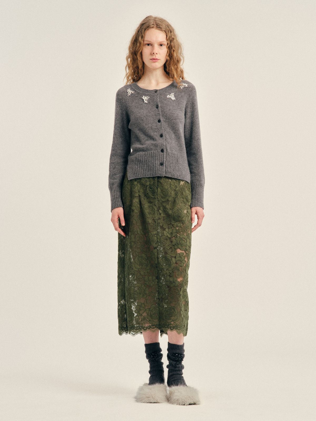 Peeling Waist Column Skirt