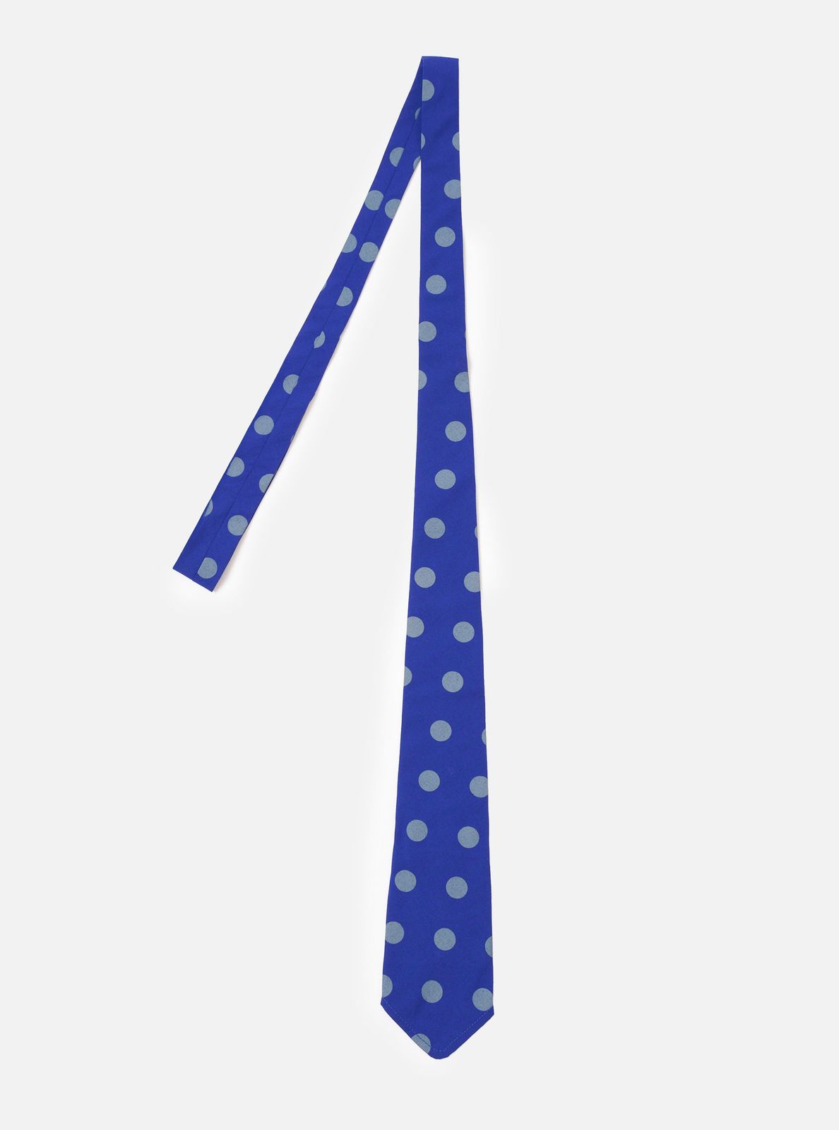 Blue Bold Dot Print Rayon Tie