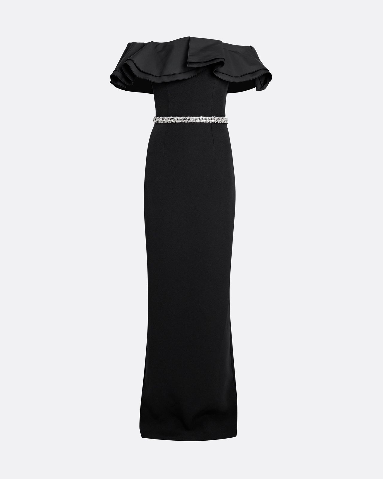 Ryan Long Dress In Black With Crystal