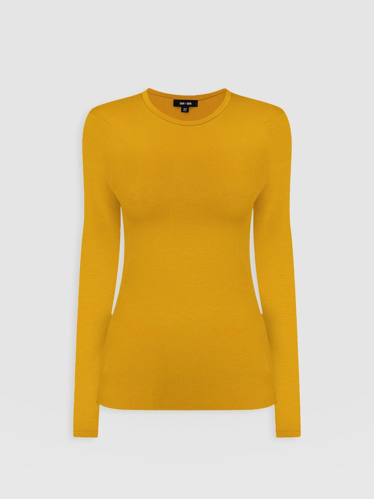 Ribbed Long Sleeve Tee - Ochre