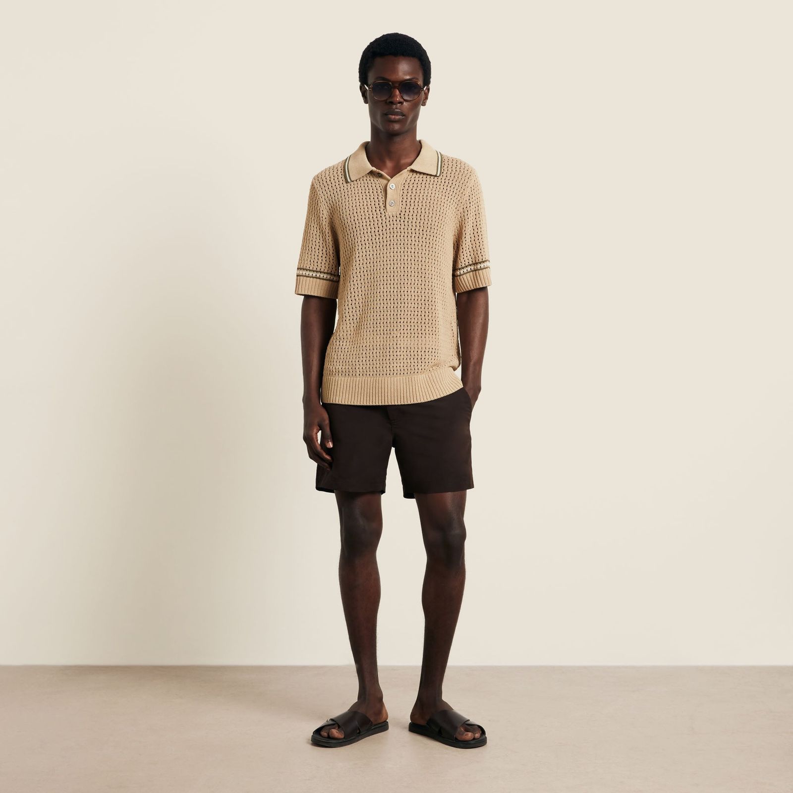 Bennett Knitted Polo - Beige