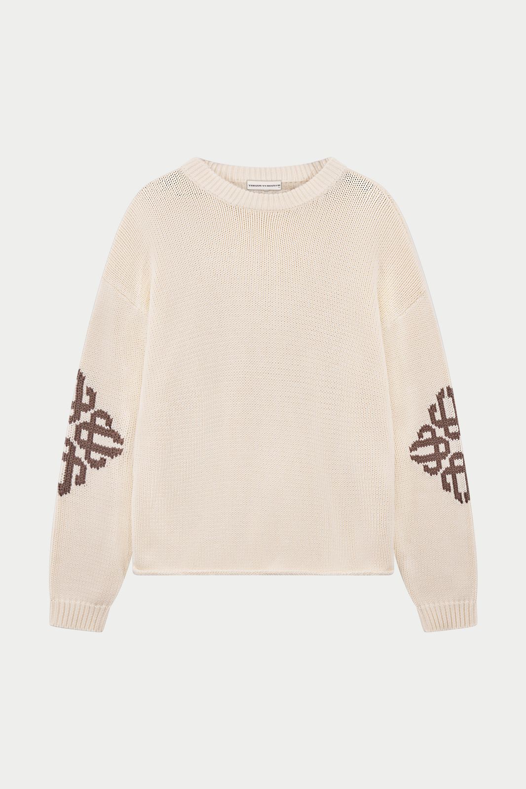 CHUNKY KNIT EMBLEM JUMPER - OFF WHITE