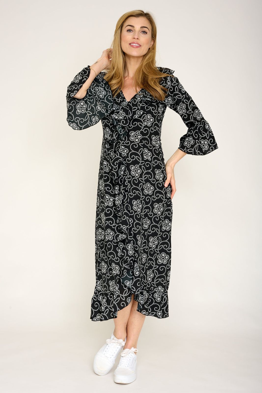 Felicity Midi Dress in Monochrome