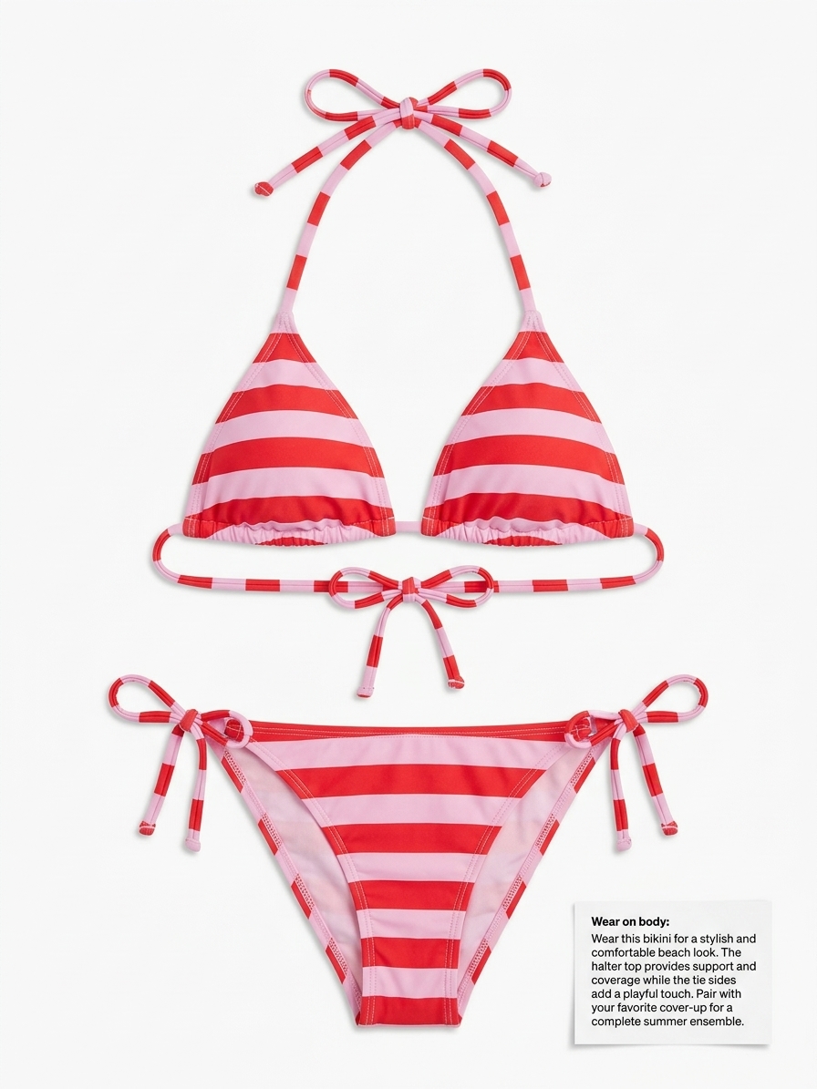 Janice Stripe Print Bikini Bottom