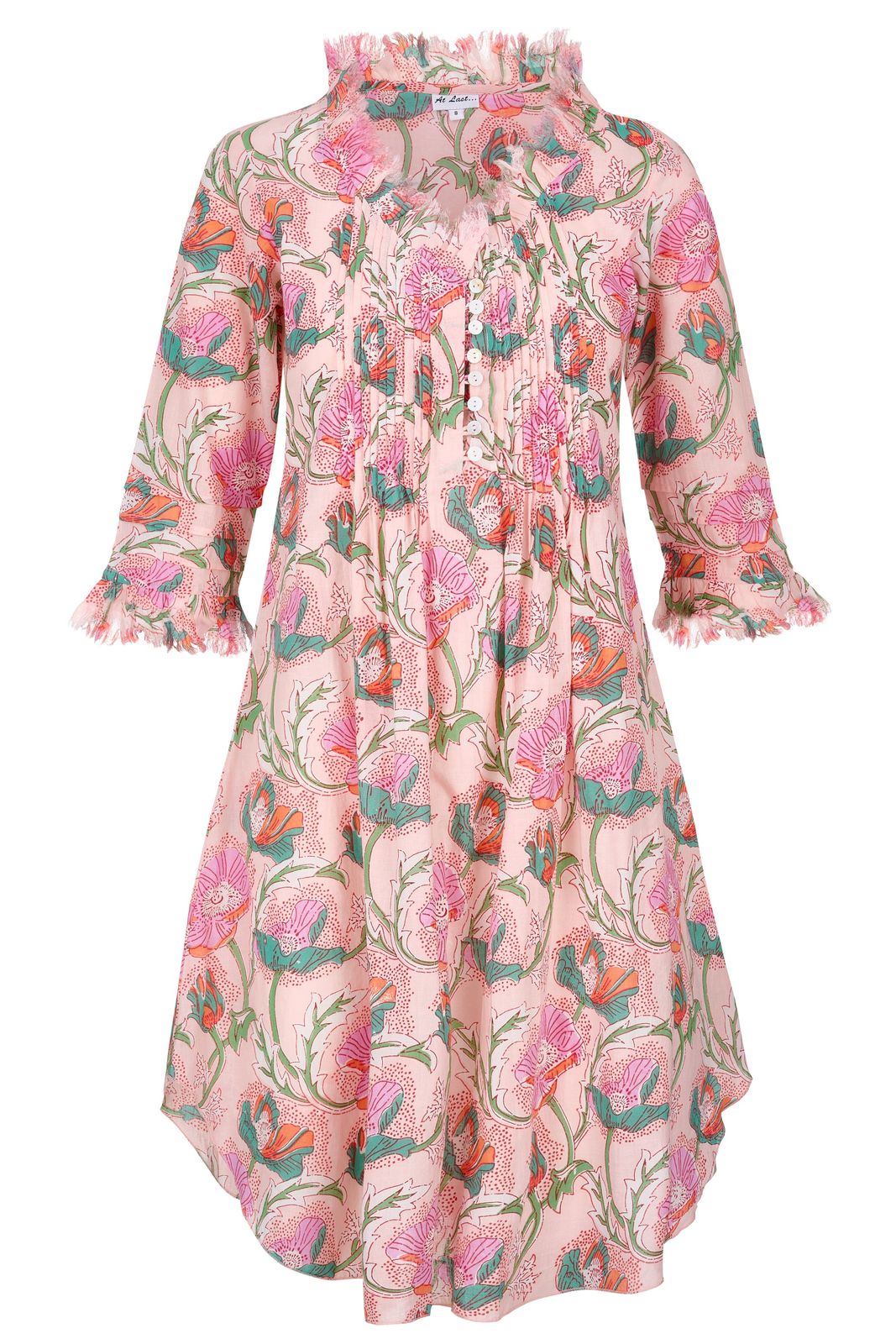 Annabel Cotton Tunic In Peachy Floral