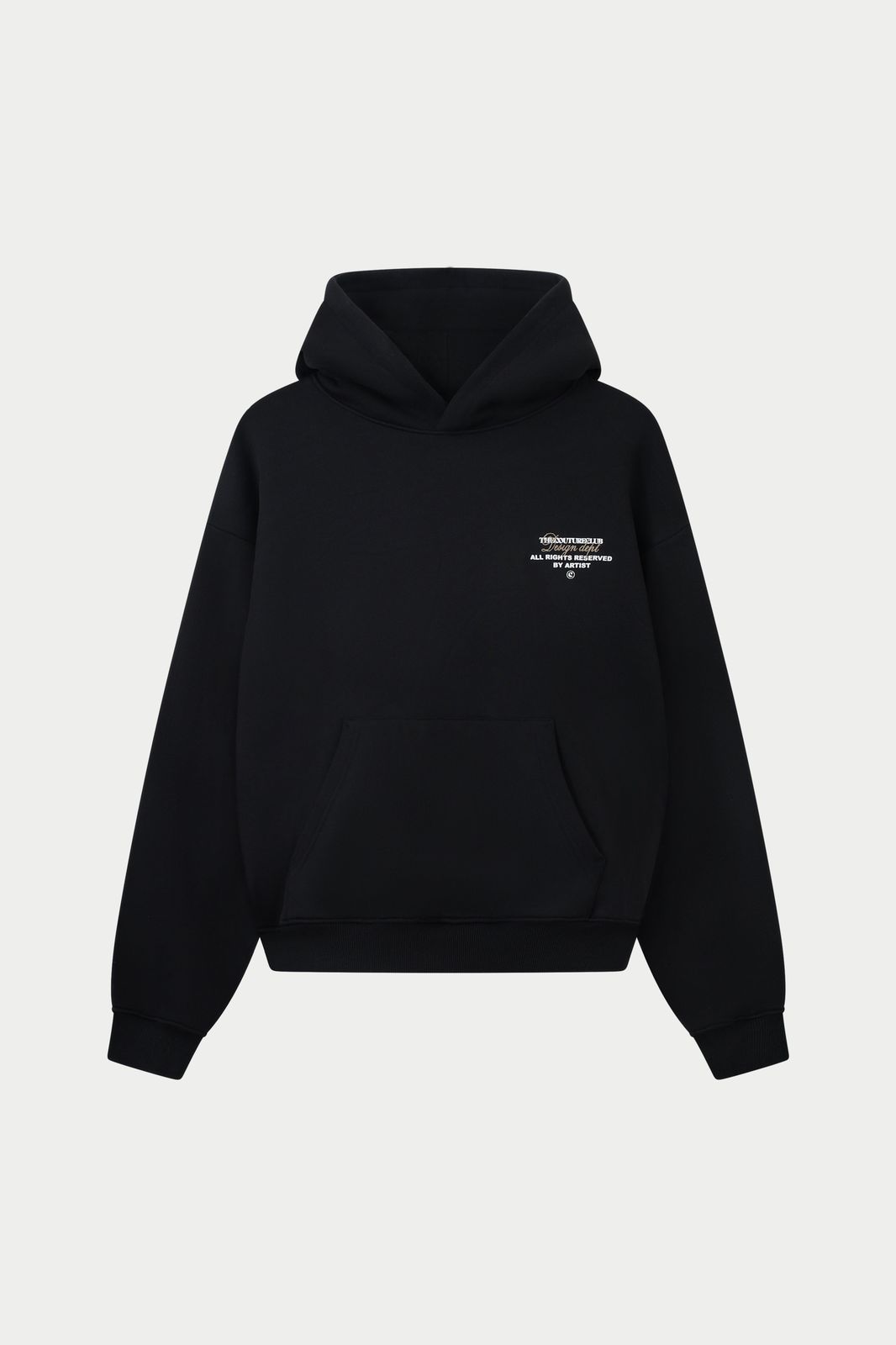 DESIGN DEPARTMENT CHEST PRINT HOODIE - BLACK