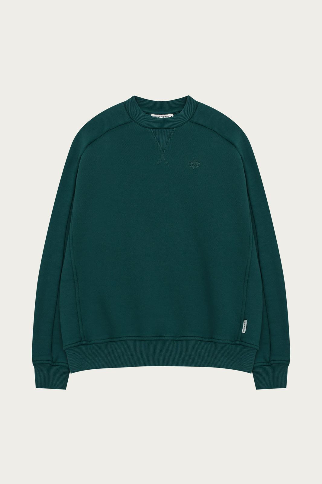 LAUNDERED CLASSICS SEAM DETAIL SWEATSHIRT - GREEN
