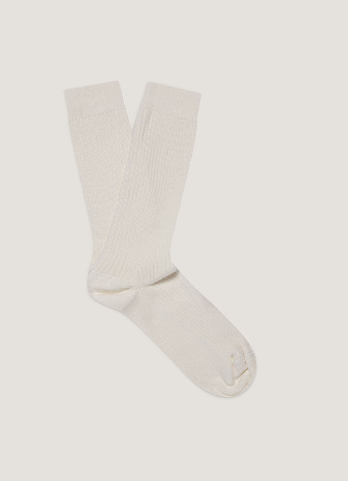 Men's Cotton Ribbed Socks in Archive White
