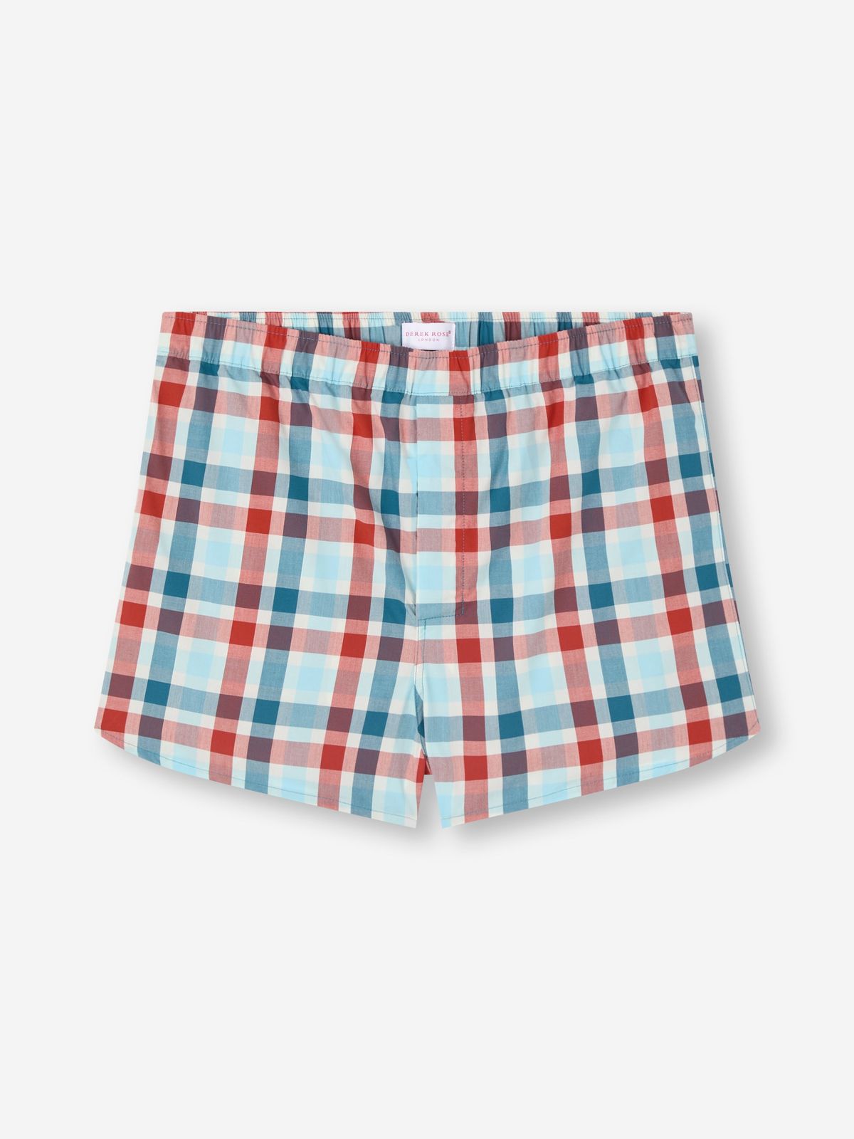 Barker Cotton Modern Fit Boxers Teal & Red Check