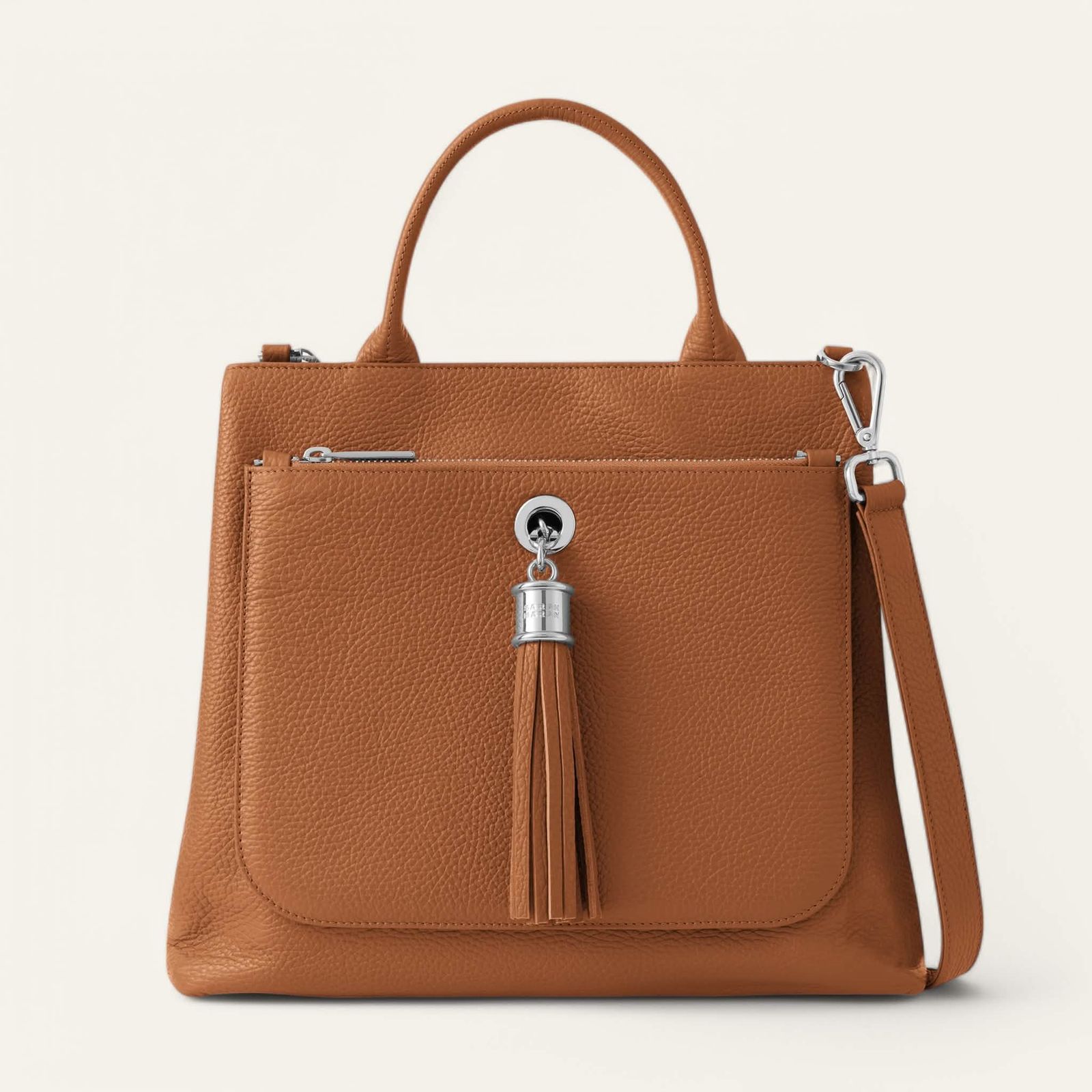 Dahlia Tote | Tan with Silver hardware