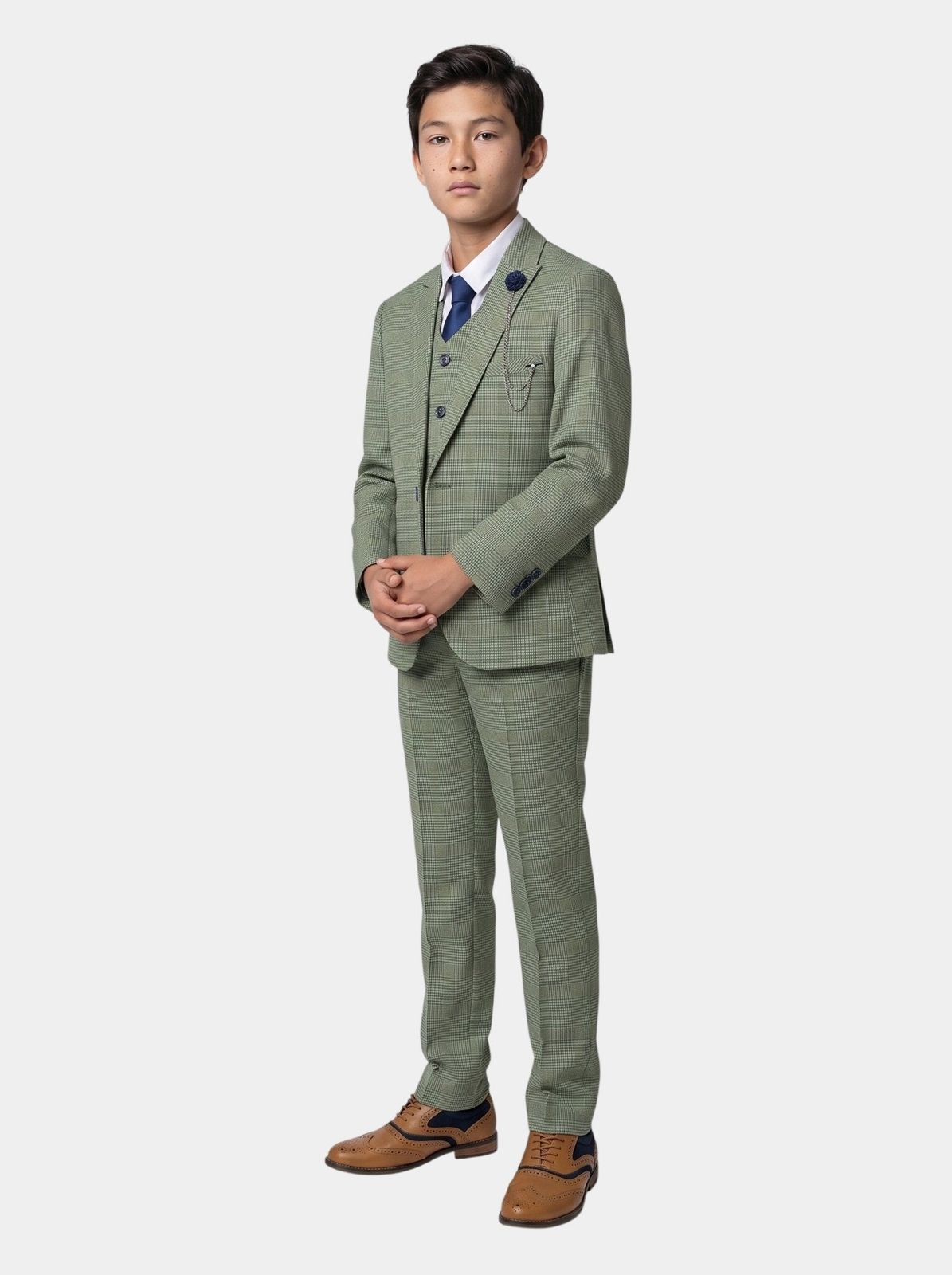 Boys Caridi Sage Three Piece Suit