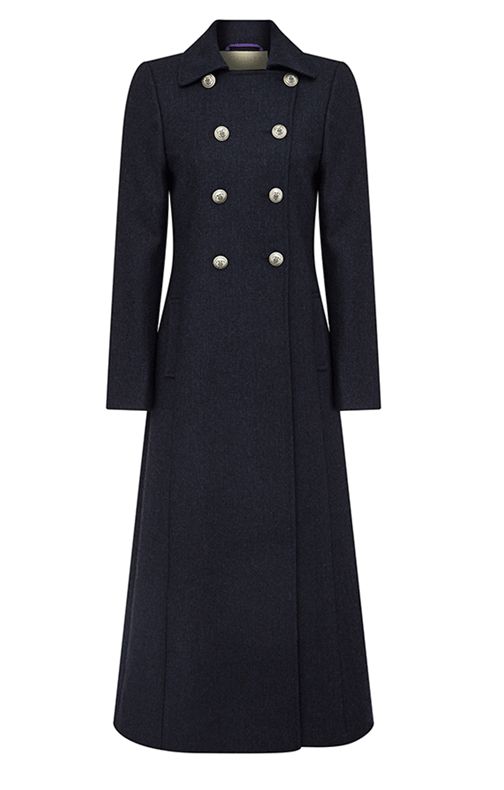 Trench Coat - Long Navy Coat - Pure Wool
