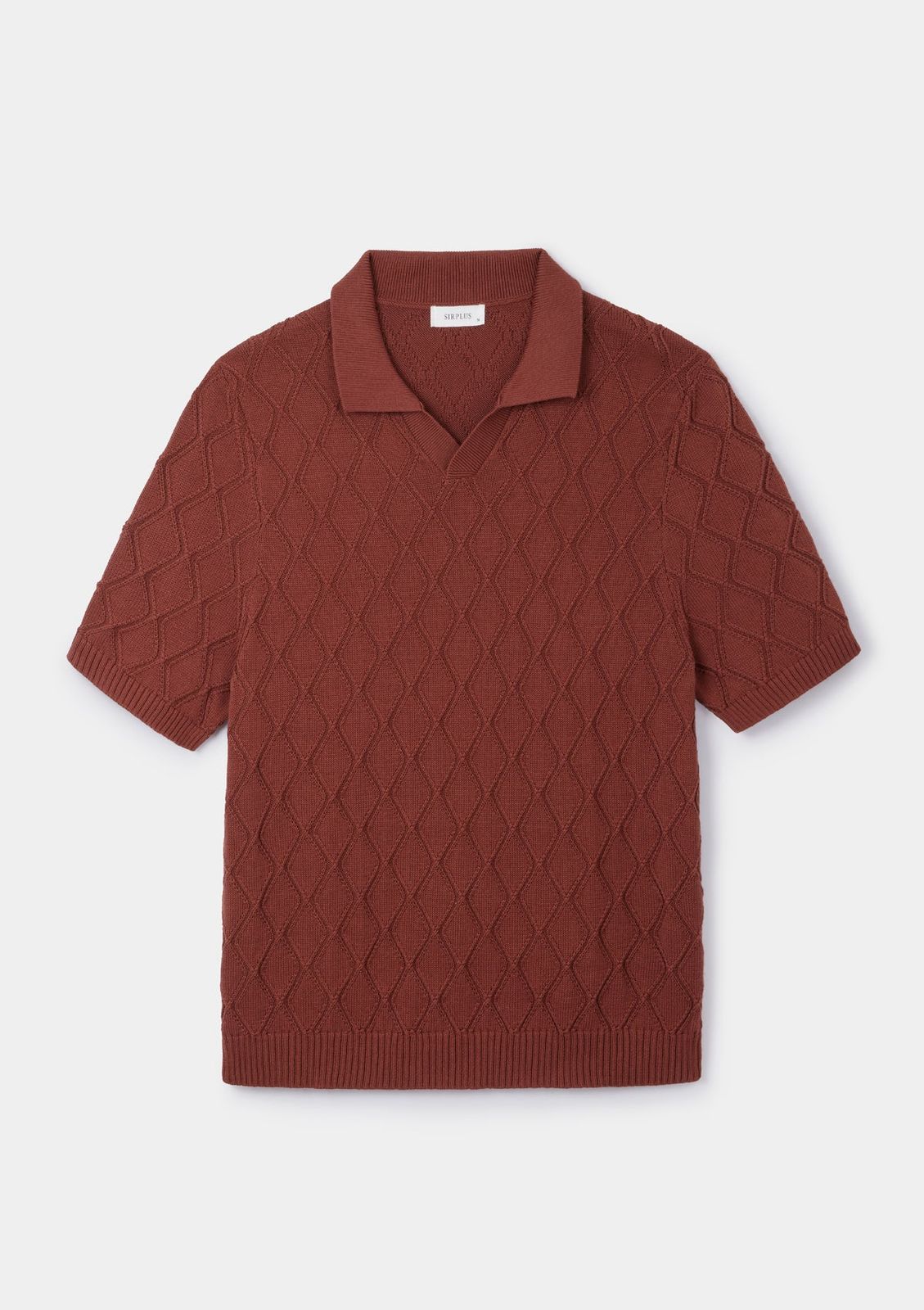 Terracotta Diamond Knit Resort Polo